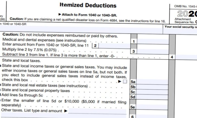 2020 - 2021 Schedule A Itemized Deductions