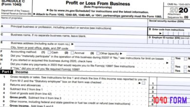 2020 - 2021 Schedule C Profit or Loss From Business