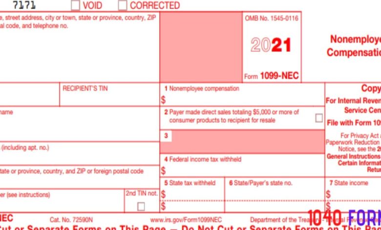 Form 1099-NEC Nonemployee Compensation